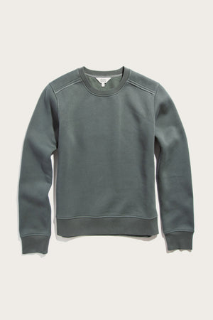 The Bailey Crew Sweatshirt by Bridge & Burn in Slate is a long-sleeve, crew neck top made from organic cotton, shown laid flat on a light background.