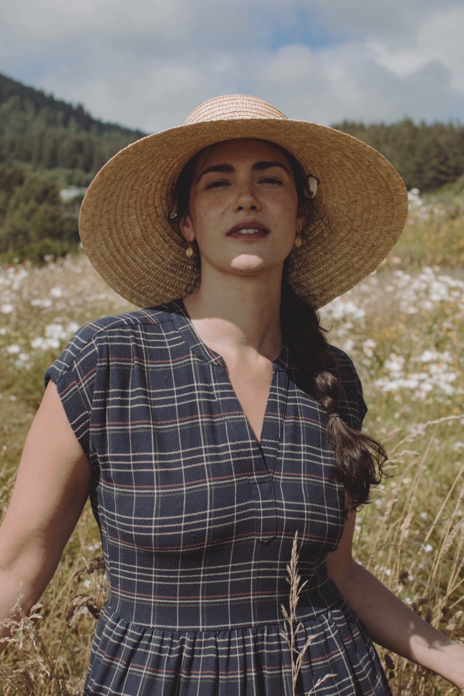 Ira Dress / Dusk Herringbone Plaid
